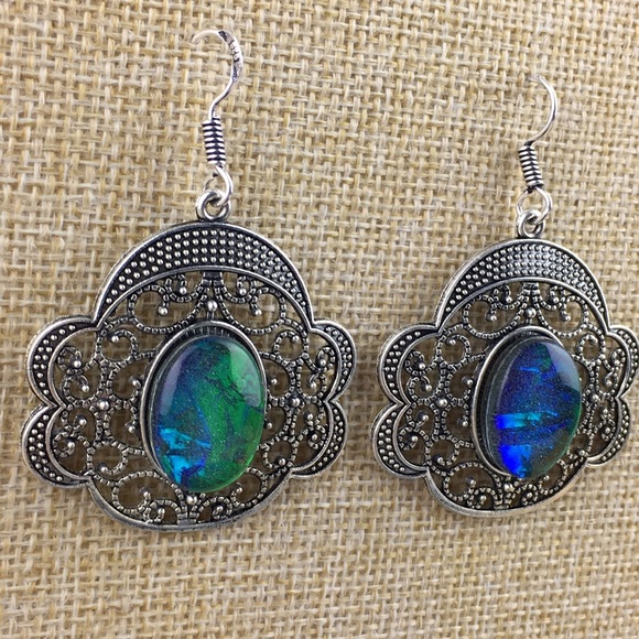 Dichroic Glass or Acrylic Hook Dangle Earrings - Picture 5 of 11